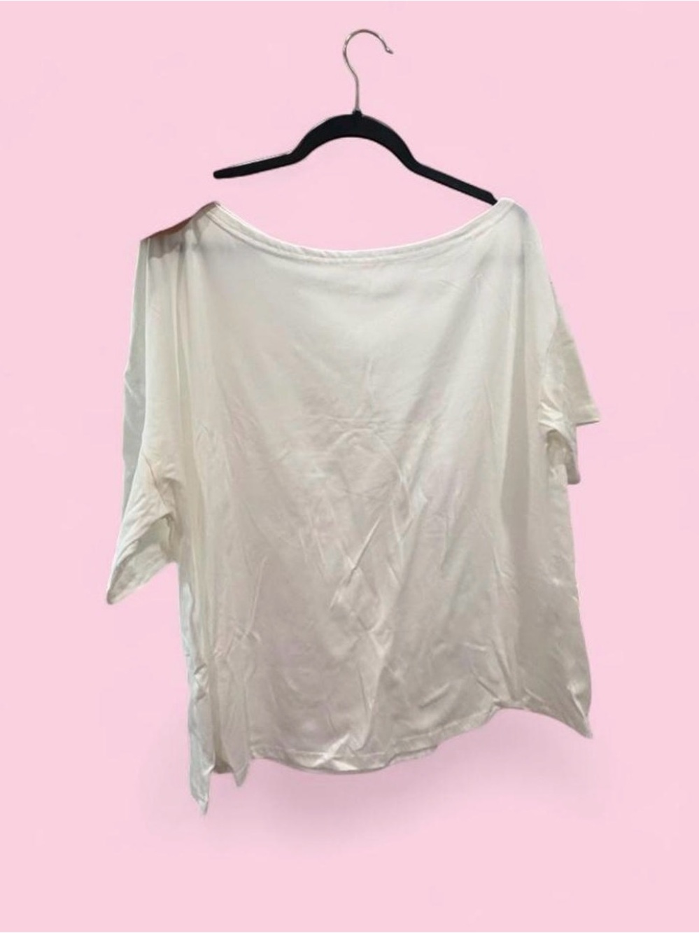 Relaxed Off-Shoulder White Women's Top